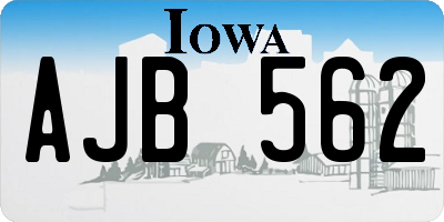 IA license plate AJB562