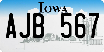 IA license plate AJB567