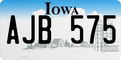 IA license plate AJB575
