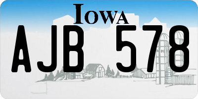 IA license plate AJB578
