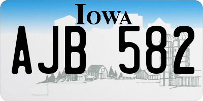 IA license plate AJB582