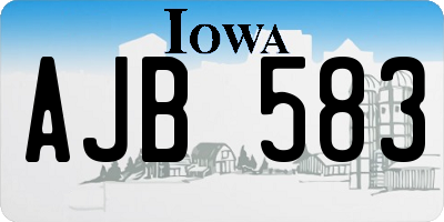 IA license plate AJB583