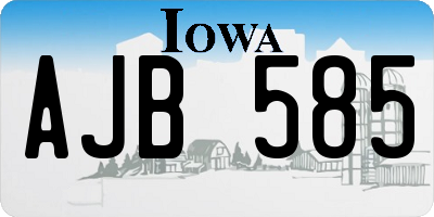 IA license plate AJB585