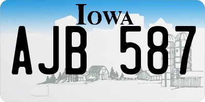 IA license plate AJB587