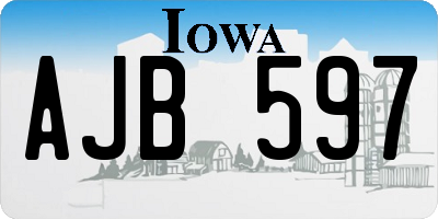 IA license plate AJB597