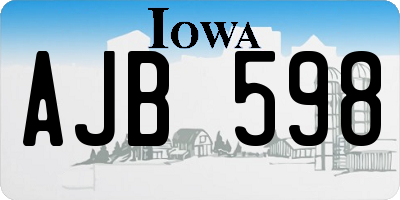 IA license plate AJB598