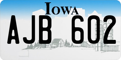 IA license plate AJB602
