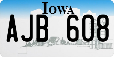 IA license plate AJB608