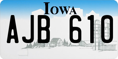 IA license plate AJB610