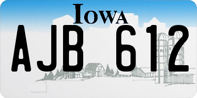 IA license plate AJB612