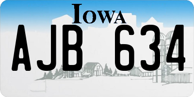 IA license plate AJB634