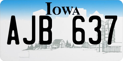 IA license plate AJB637