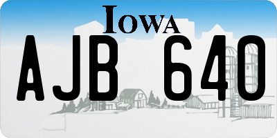 IA license plate AJB640