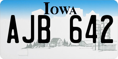 IA license plate AJB642