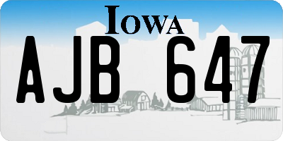 IA license plate AJB647