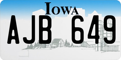 IA license plate AJB649