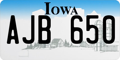 IA license plate AJB650