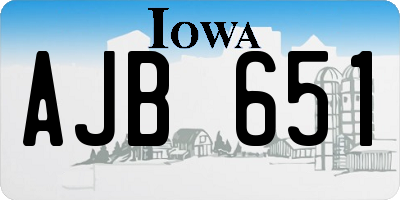 IA license plate AJB651