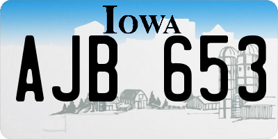 IA license plate AJB653
