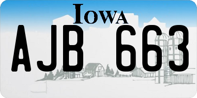 IA license plate AJB663