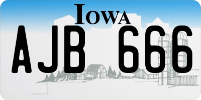IA license plate AJB666