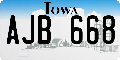 IA license plate AJB668