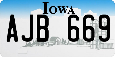 IA license plate AJB669