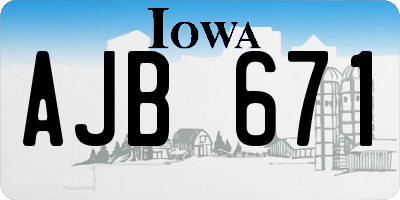 IA license plate AJB671