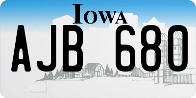 IA license plate AJB680