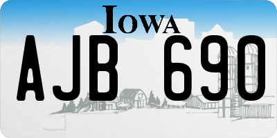 IA license plate AJB690