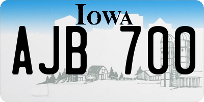 IA license plate AJB700