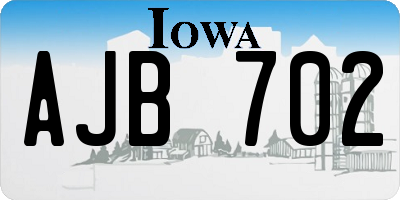 IA license plate AJB702