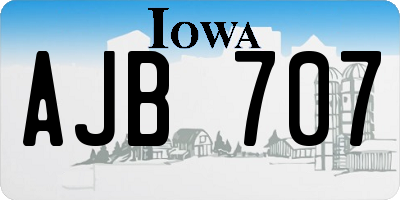 IA license plate AJB707