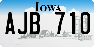 IA license plate AJB710