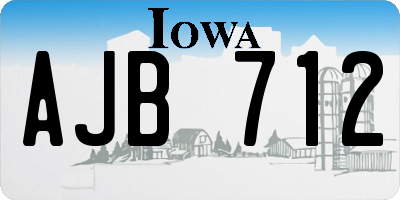 IA license plate AJB712