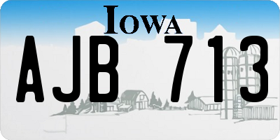 IA license plate AJB713