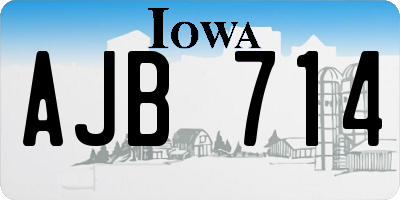 IA license plate AJB714