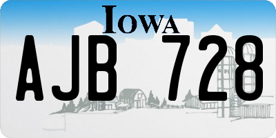 IA license plate AJB728