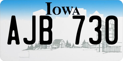 IA license plate AJB730
