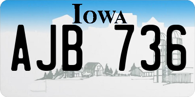 IA license plate AJB736