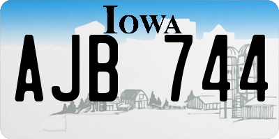IA license plate AJB744