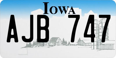 IA license plate AJB747