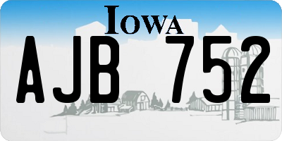 IA license plate AJB752