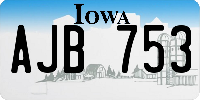 IA license plate AJB753