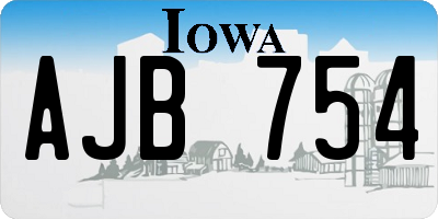 IA license plate AJB754