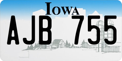 IA license plate AJB755