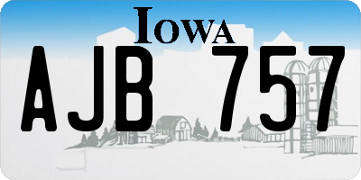IA license plate AJB757