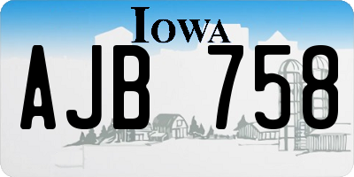 IA license plate AJB758