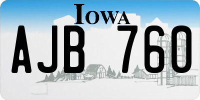 IA license plate AJB760