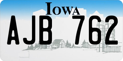 IA license plate AJB762